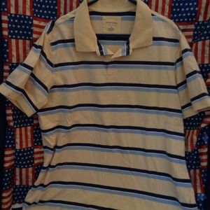 Sonoma Size XL Henley/Polo Yellow/Blue Stripes.